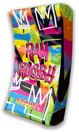Ram Rugby Graffiti Curve Hit Shield - Contact Pad - Tackle Shield – Club Quality - UK Made for Durability – Available in 3 sizes - Essential Rugby Training Equipment