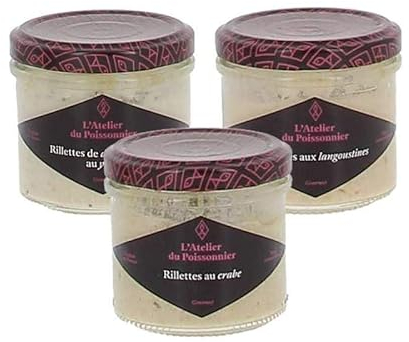 Assortiment de rillettes de poissons gamme gourmet Atelier du poissonnier - 3 bocaux de 90g - Produits-Normanbdie