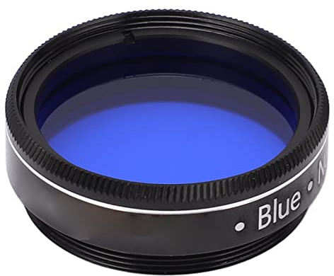 Filtro Oculare Blu 80A per Osservazioni Nitide Al Telescopio, Riduce L'affaticamento degli Occhi, Materiale Premium, 1,25 Pollici, Vetro Ottico, Lega di Alluminio