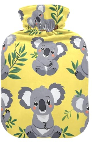 Süße Happy Koala Wärmflasche und Bezug, weich, warm, für Winter, Bett, Hand, Hals und Schultern, 2 l