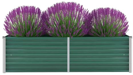 Kavolet Garten-Hochbeet Gemüsebeet Blumenbeet Verzinkter Stahl 160x40x45 cm Grün Pflanzbeet Frühbeet Gartenbeet Pflanzkübel Pflanzkasten