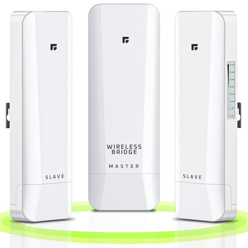 GOOD STORY Point-to-Point/Multipoint Wireless Bridge, 3 Units, 5.8 GHz, Weatherproof, Pre-configured, Safe and Reliable, Perfect for Home and Business