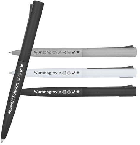 Juwelier Schönschmied Kugelschreiber mit Gravur | blau schreibend | personalisierte Kullis | Werbegeschenk mit Gravur | Gravierter Kugelschreiber mit Name | Lasergravur