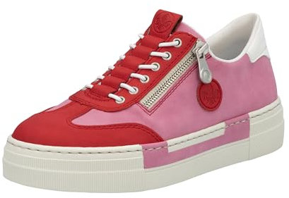 Rieker Damen Schnürhalbschuh in rot-Kombi - Gr. 38