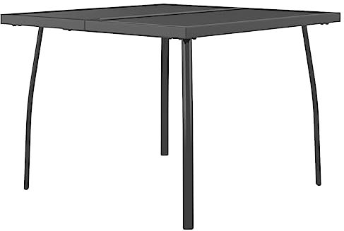 HETFTJN Bartisch Outdoor Campingtische Picknicktisch Angeltisch - Gartentisch Anthrazit 100x100x72 cm Stahlgitter für Speisesaal Terrasse Balkon Outdoor