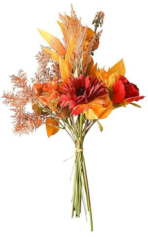 BEIJIALY Konstgjorda Höstblommor Höstblommor, Konstsilkeblommor, Höstens Konstblommor Växter Skörda Lövverk Blombukett för Hembröllop Thanksgiving Dekoration