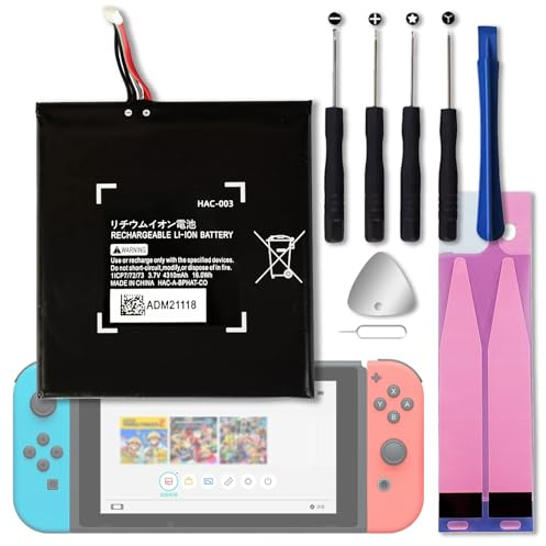 TGXJI Replacement Battery for HAC-003,Replacement Compatible with Switch Console Handhold,High Capacity Internal Battery with Repair Tools Kit