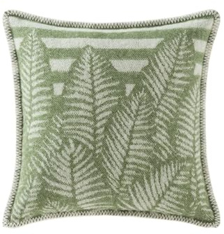 JJ Textile Fern Cushion Cover 100% Wool - Soft & Cosy with a Reversible Design - Decorative Square Throw Cushion Covers for Bed, Sofa & Home Decor - 45cm x 45cm