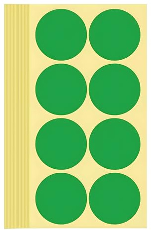 240 Stück Klebepunkte Aufkleber 50 mm Runde Punktaufkleber Farbkodierun Etiketten selbstklebende Markierungspunkte zum Beschriften, Basteln Green Stickers Round Color Coding Labels (Grün 5 cm)
