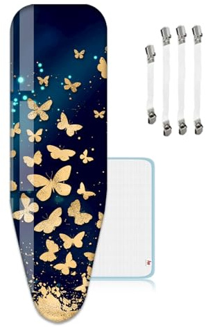 ZJBKX Bügelbrettbezug, XXL, Universal größe Bügeltischbezug, Extra Lage, 160 x 60 cm, Schöner Ersatz mit 4 Bügeltischspanner