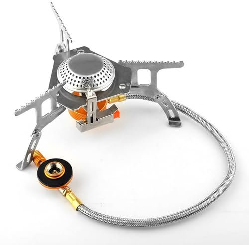 Hornillo de gas Afenau de 3500 W, hornillo de gas para camping con encendido piezoeléctrico, plegable para exteriores, resistente al viento, hornillo de gas pequeño para exteriores, pícnic, trekking