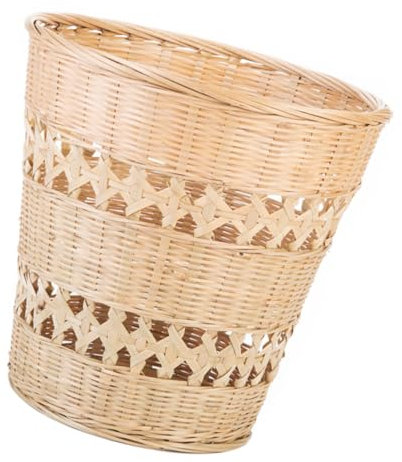 Zerodeko Corbeille à Papier Tissée En Bambou Naturel Résistante, Panier De Rangement Artisanal Polyvalent, Solide Et Léger, Pour Chambre, Bureau Et Salle De Bain