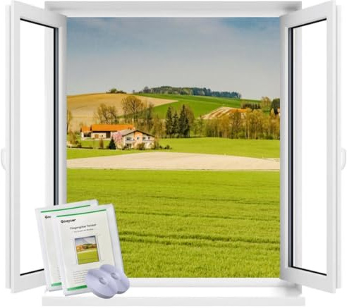 Goaycer Fly Screens for Windows, 2Pack Window Netting for Insects, Bug Net for Windows, Mosquito Net Mesh Window (130x150CM,White)