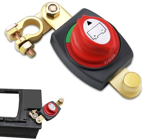 Tnhsvp Coupe Circuit Batterie 12V/24V/48V Réglable 180°, Top Post Commutateur de Déconnexion pour Voiture, Moto, Camion, Bateau