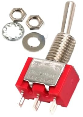 10 pezzi 6mm interruttori in miniatura interruttore a levetta unipolare doppio lancio mini cappuccio impermeabile micro interruttore ON-OFF-ON 6A(3Pin ON-ON)