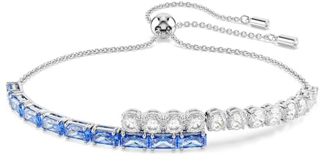 Swarovski Matrix Kollektion, Gemischte Schliffe, Blau, Rhodiniert