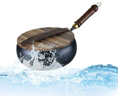 Sartén Wok | Sartén Wok Antiadherente Para Cocinar,Menaje Resistente a Inducción y Calor, Utensilio Diario Para Preparar Carnes y Verduras