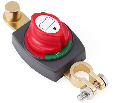 KAOLALI Batterietrennschalter, AutoBatterie Trennschalter 12V-48V, Hauptschalter Wasserdicht, Batterieschalter Auto Batterie Trennschalter, für Auto Motorrad Marine Boat Caravan Yacht Bus