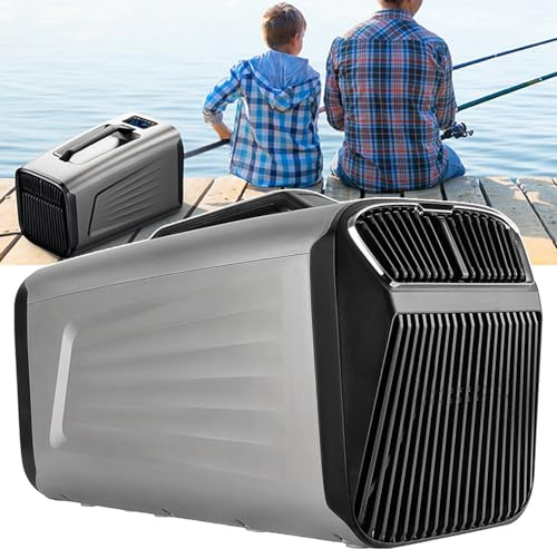 Aire Acondicionado Portatil, Aire Acondicionado Caravana, Tres Velocidades Ajustables, con Controlador Y Asa Portátil, 4 Modos De Funcionamiento, Deshumidificación Sin Drenaje,IOG-1-Silver