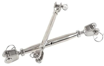 Wire Rope Clamps M5 M6 M8 M10 M12 M14 M16 M20 304 Stainless Steel Marine Sailboat Rigging Screw Closed Body Jaw/Jaw Turnbuckle(M14,2pcs)