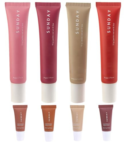 8 Pcs Tinted Lip Balms Hydrating Lip Gloss Set,Instant Moisture Soothes Softens Not Sticky Dry for Dry Weather Routine Office Desk Night Care Cold Days Long Flights Morning