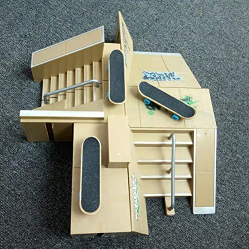 Goshyda Kit de Rampe de Skate, Pièces Durables, Accessoires D'entraînement Ultimes pour Skateboard à Doigts pour Enfants de 3 Ans et Plus, Matériau ABS (comme indiqué1)