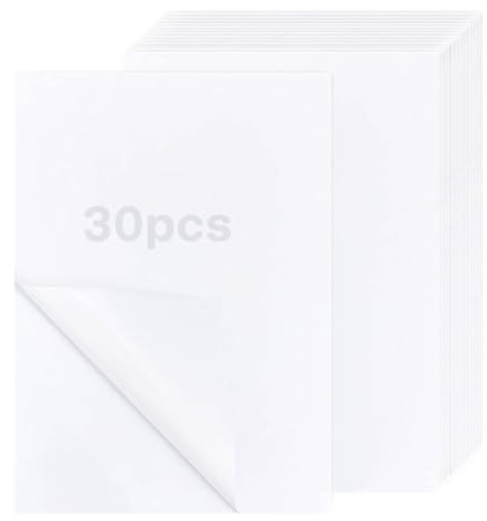 SXTDKMJ 30PCS Double Sided Adhesive Sheets A4, Clear Self-Adhesive Sticky Craft Tape Sheet for Crafting Wrapping Arts Home Decoration