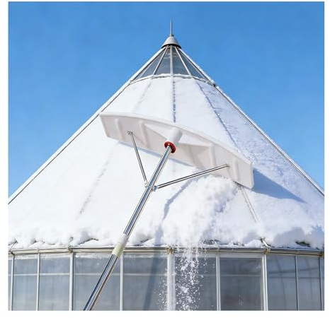 Rastrello da tetto a lunga portata, rastrello da neve regolabile da 2 a 21 m, leggero e senza graffi, facile da installare, per tetto di casa, auto, neve e foglie bagnate (2-4 m, rastrello a fondo