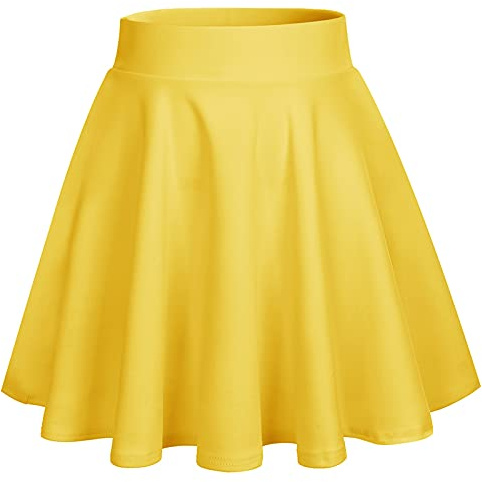 bridesmay Minikjol för dam, sommar, kort skaterkjol, skolflicka, animekjol, GUL, S