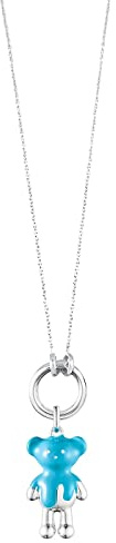 TOUS Collar de Plata de Primera Ley para Mujer con Anilla de 16 mm, 43,5 cm de Largo, Sencillo y Personalizable con los Accesorios, Colección Hold