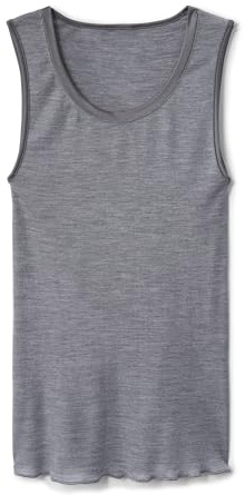 CALIDA True Confidence Women's Wool Silk Tank Top Made of Merino Wool and Silk, Warming, Temperature Balancing and Odour-Neutralising, Fine Rib, Platinum Melé_, 10 UK/12 UK