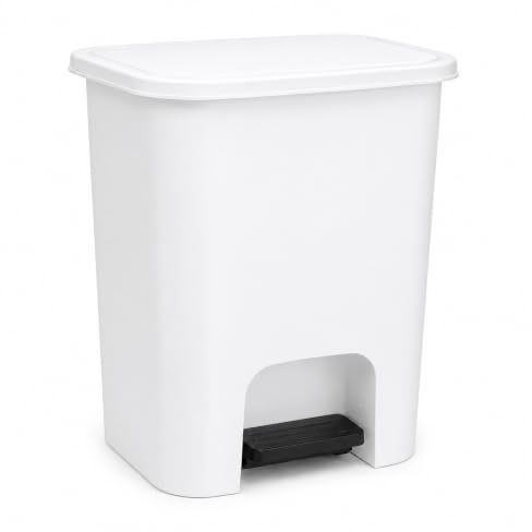 7.5L Foot Pedal Bin, Slim Plastic Dustbin with Soft Close Lid for Home