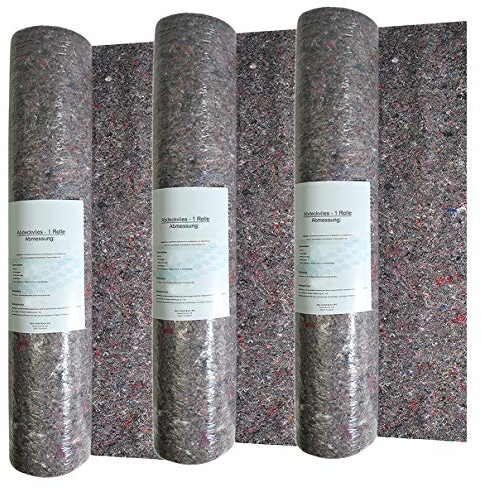 HELO Antirutsch Malervlies 3 x 25 m Rolle (Breite: 1m) wiederverwendbar, Profi Maler Schutzvlies Abdeckvlies aus saugstarken Baumwollfasern 280 g/m² mit undurchlässiger und rutschfester Unterseite