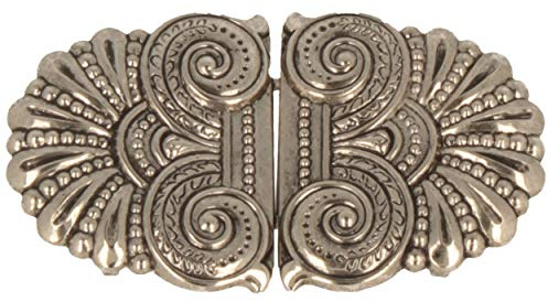 Breiter Dirndl Schnalle Schließe Trachten-Schürzen-Verschluss aus Metall – 70 x 45 mm – romantische Verzierungen