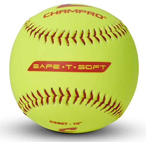 Champro Safe-T-Soft 10 Softballs with Durahide Cover, RIF 1, 12 Pack