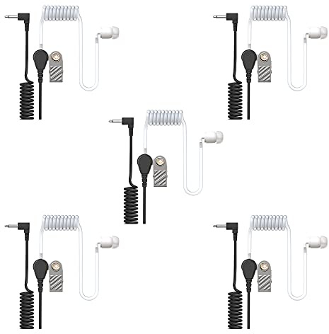 LIFE IS SIMPLE Ohrhörer Schallschlauch - 2,5mm Klinke - One Ear - transparent inkl. Halteclip - Kopfhörer Headset für Funkgeräte | 5er Set…
