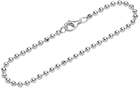 NKlaus pulsera de plata de ley 925 19cm bola de la cadena de diamantes damas pulsera fina 12023