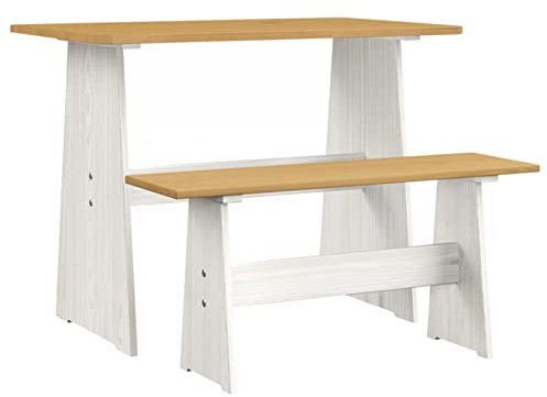 Eichentisch mit Eckbank REINE, Massivholz Kiefer, für Esszimmer und Küche