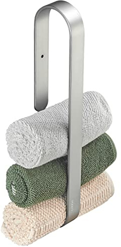 Cobbe Handtuchhalter, Space Aluminium Handtuchhalter, selbstklebend & ohne Bohren, Aufbewahrung für gerollte Gästehandtücher, platzsparendes Badedesign, 40 cm, gebürstet