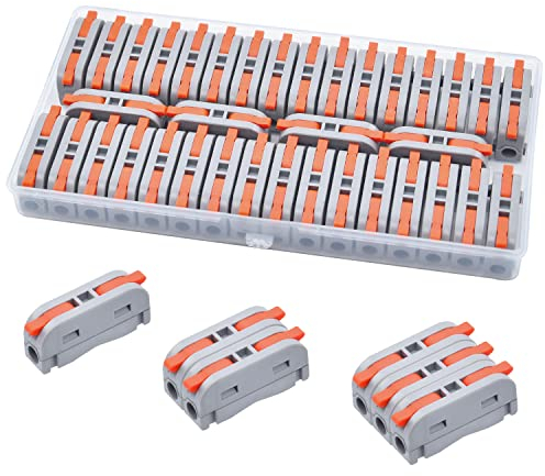 XALXMAW 36Pcs Wire Connector, 1 Conductor Compact Wire Connectors Splicing Terminal Block for Circuit Inline 24-12 AWG