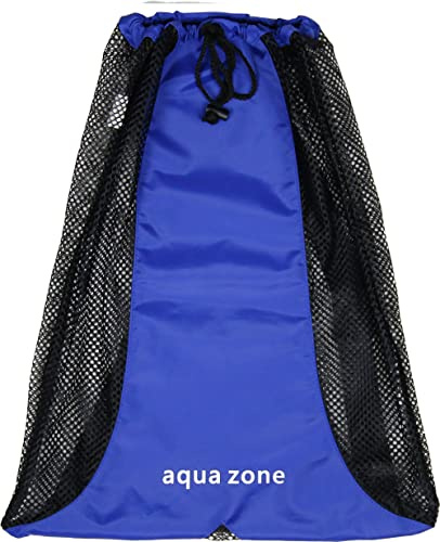 Zaino in rete con coulisse per attrezzatura sportiva per nuoto spiaggia immersioni palestra di viaggio, Blu, 23 inch wide and 18 inch Tall.