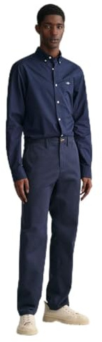 GANT Herr vanlig twill chinos klassiska byxor, marinblå, standard, marinblå, 33W / 30L