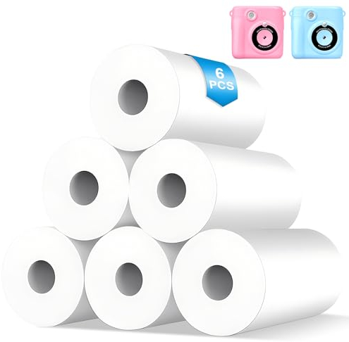 6 Rollen Druckpapier Thermopapier, Sofortbildkamera Kinderkamera Druckpapier Nachfüllpapier