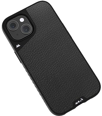 Mous for iPhone 15 Case MagSafe Compatible - Limitless Black Leather - Shockproof