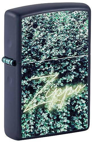 Zippo Briquet Tempête - Feuille & Logo - Marine Mat, Color Image - Rechargeable - Réutilisable - Design Coupe-Vent - Coffret Cadeau - Fabriqué aux États-Unis