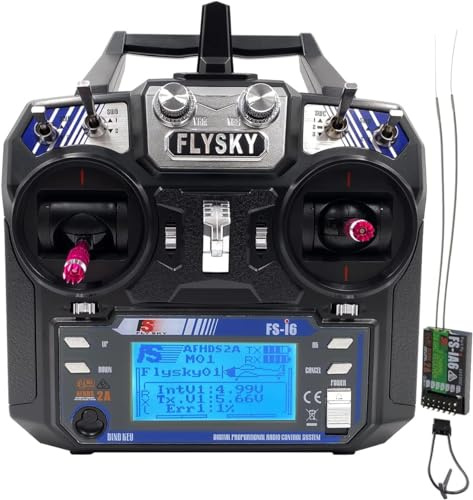 Yangers 2,4 GHz Funksender Empfänger Fernbedienung ab 3 Jahren, Flysky FS I6 AFHDS 2A 6 K Sender + FS IA6 Empfänger Funksystem für RC Rennwagen Boot Hubschrauber Spielzeug