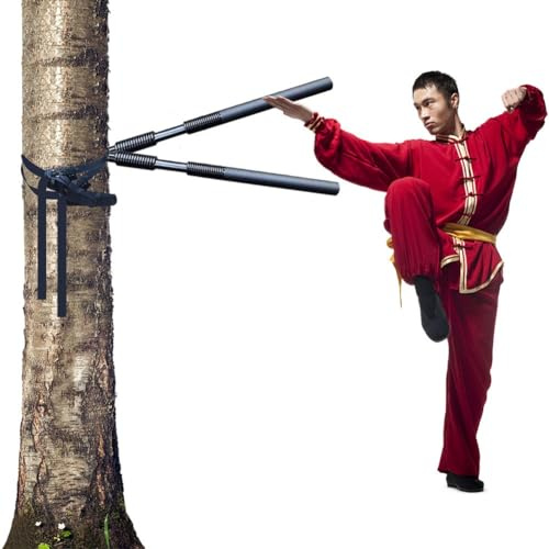 DYK&NX Wing Chun Attrappe für Kampfsport, Tragbarer Wing Chun Dummy, Training Wooden Attrappe mit Federarm, 3 Modelle erhältlich, für Baum oder hartes Objekt (Color : 2 Spring Hand)