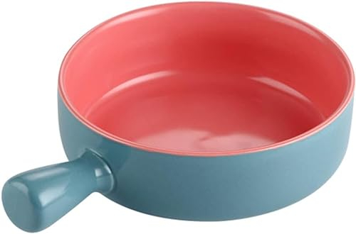 ViLLeX Bol de Cuisson en Céramique Poêle à Lasagne à Rôtir Bol à Soupe à l'Oignon Mini Casserole Ramequins Ustensiles de Cuisson de Noël Ronds avec Poignée for Pouding au Ragoût de Boeuf au Chili A (