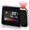 Vegena Réveil à projection - Écran LCD - 180° - Réveil numérique - Projection LED - Radio-réveil 12/24 h - Réveil avec port USB - Snooze - Pour chambre à coucher, bureau