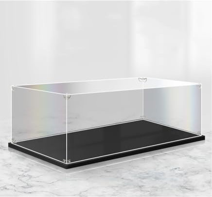GOCHUSX Spiegel-Acryl-Display-Box, Football-Helm-Vitrine, Durchsichtiges Stapelbares Display-Regal, Abnehmbare Vitrine Für Figuren, Fußball (Farbe : Schwarz, Größe : 50x50x10cm)